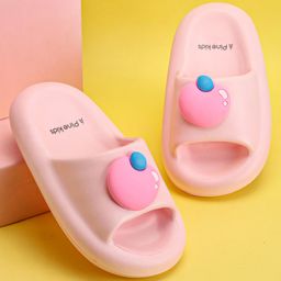 Pine Kids Slip On Sliders with Applique - Pink-image-28