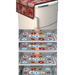 Dakshya Industries Fridge Top Cover and Fridge Mat Combo Set of 5-96