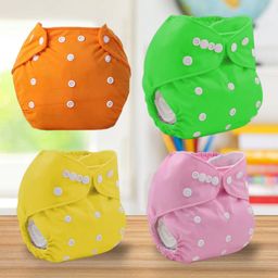 Sparkle Joy Washable & Reusable Cloth Diaper Pocket Without Inserts Pack of 4 - Multicolor-20