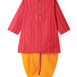 BABYHUG BOYS CAMBRIC EMBROIDERED DHOTI KURTA SET 2-3Y RED-image-27