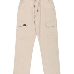 CAVIO Cotton Woven Solid Cargo Pants - Cream-image-92