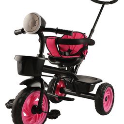 Joyride Learn To Ride Music And Light Plug N Play Tricycle With Safety Harness Parental Handle - Pink image 2
