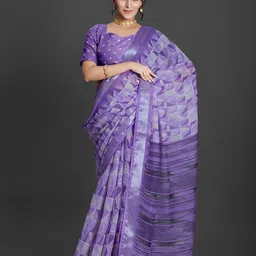NIRMAL CREATION Geometric Printed Zari Saree-42