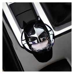 KolorFish Engine Start Stop Button Cover Push to Start Button Ignition Cover Universal Button Decoration Ring Silver Bat - Silver image 4