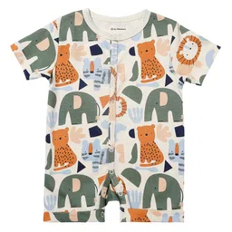 My Milestones Infant Boys Conversational Printed Pure Cotton Romper-34
