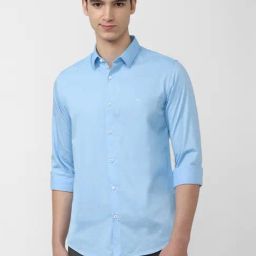 Peter England Casuals Blue Cotton Regular Fit Shirt-picture-43