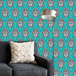 ArtzFolio Printed UV-Resistant Anti-Bacterial Hamsa Hand Fatima Peel & Stick Wallpaper-image-35
