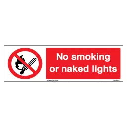 SUNSIGNS  No Smoking or naked lights Signage Size 600x200 mm HP Print + Vinyl, SS0211-image-93