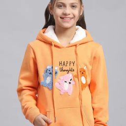 Monte Carlo Kids Orange Embroidered Full Sleeves Sweatshirt-picture-15