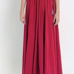 ATARAH Pure Cotton Flared Maxi Skirt-image-79