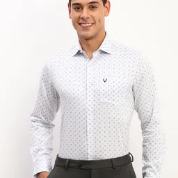Allen Solly Men Spread Collar Geometric Printed Cotton Slim Fit Formal Shirt-image-90