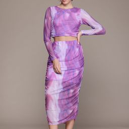 The Roadster Lifestyle Co. Printed Ruched Detailing Co-ords-image-4