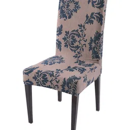 HOKIPO Coffee Brown Printed Chair Cover-picture-7