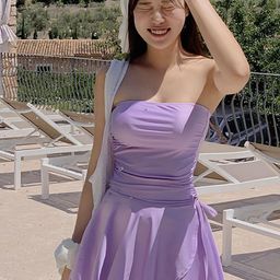LULU & SKY Strapless Swimwear Cover up Top-image-22