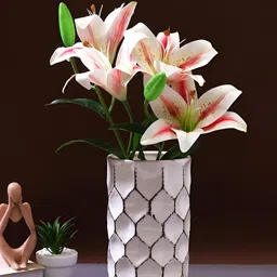 Myntra Elegant Homes Pink & Green 2 Pieces Lily Artificial Flower-picture-17