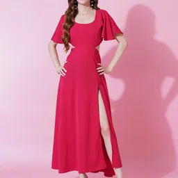 TextileNow Women Crepe A-Line Maxi Dress-image-19