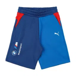 Puma Kids BMW M Motorsport Essential Blue & Red Cotton Logo Shorts-image-46