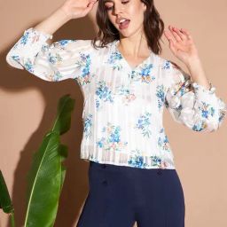 Marie Claire Off-White Printed Top-picture-33