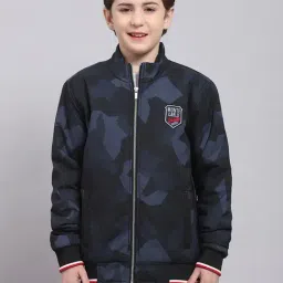 Monte Carlo Kids Navy Printed Full Sleeves Jacket-image-36