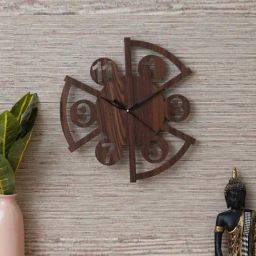 eCraftIndia Brown Wood Antique Designer Wall Clock-image-59