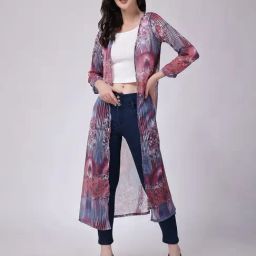 Scorpius Multicolor Floral Print Long Shrug-20