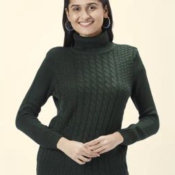 Honey by Pantaloons Green Self Pattern Sweater-image-87