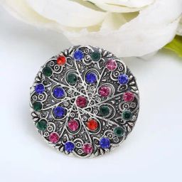 YouBella Party Wear Silver-Plated Multi Cocktail Rings-image-92