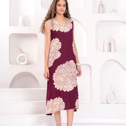 OH MI DIOS Women Floral Printed A-Line Midi Dress-image-67