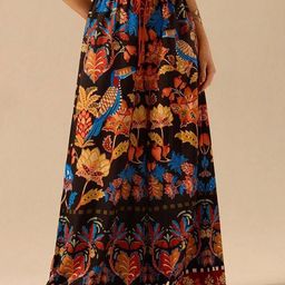Kotty Women Floral Printed Relaxed Flared High-Rise Trousers-image-48