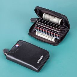 WATCHSTAR Men Zip Detail Leather Card Holder-16