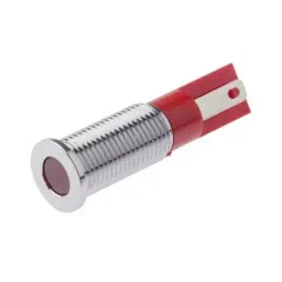 RS PRO Red Panel Mount Indicator 6V DC, Mounting Hole Size 8 mm, Termination Type Faston, Solder Lug, IP Rating IP67, Model No 9132676-21