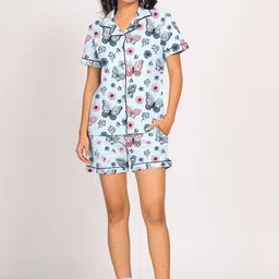 NAP STORY Butterfly Printed Half Sleeves Shirt and Shorts Nightsuit-picture-7