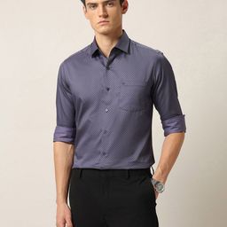 Arrow Men Slim Fit Floral Printed Spread Collar Pure Cotton Formal Shirt-picture-20