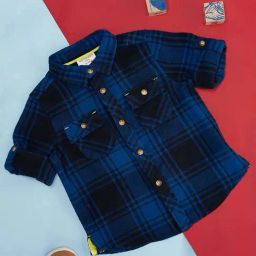 Pantaloons Baby Cobalt Blue Cotton Chequered Full Sleeves Shirt-image-98