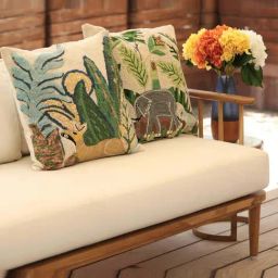 ICRAFT Multicolor Velvet Hiran Cushion Cover-image-5