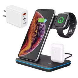 UNIGEN Unidock 3 in 1 USB Type C 23 W Black Wireless Charging Station, UDBK_AD-29