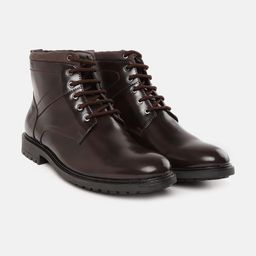 Roadster Men Coffee Brown Solid Mid-Top Flat Boots-image-64