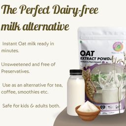 Saipro's Oat milk powder, 400 g(200 g*2 packs), Sugar free, Diabetic friendly, Oat extract powder of Nordic & Australian oats. 100% Plant based Oat Extract Powder of Nordic & Australian oats| Lactose free, Dairy free oat milk For Bevarges |Food| No added Color, No Preservatives image 3
