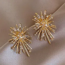 Anouk Gold-Plated American Diamond Studded Contemporary Korean Studs-28