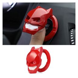 KolorFish Engine Start Stop Button Cover Push to Start Button Ignition Cover Universal Button Decoration Ring Red Bat - Red-11