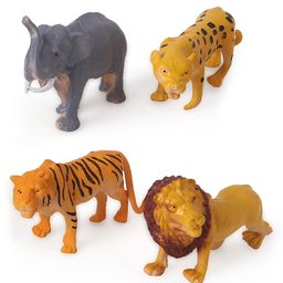 KV Impex Wild Safari Animals Toy Set Of 4 Piece (Color May Vary)-2