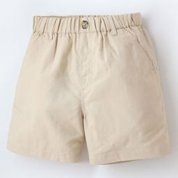Cherry Crumble By Nitt Hyman Solid Shorts With Side Pockets - Beige-image-10