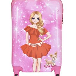 D Paradise Hard Case Trolley Bag Standing Girl Doll Print - 20 Inches-image-8