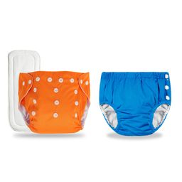 Chinmay Kids Combo of Baby Swim Diaper Waterproof Reusable Leakproof Adjustable Pool Swimsuit & Adjustable Size Baby Cloth Button Diaper Washable/Reusable Nappies for Infants With White Insert-19