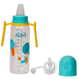 Adore ALGO - TwisterHandle 2 in 1 Baby Silicon Spout & Straw Sipper with Gravity Ball & Twin Handle - 240ml- Green-2