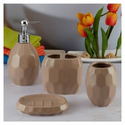 Ceramic Bathroom Accessories Set of 4 with Soap Dispenser (8107)-300 ml-image-56