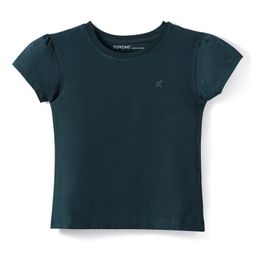 Doreme Single Jersey Knit Half Sleeves Solid Color T-Shirt with Brand Logo - Dark Green-image-7