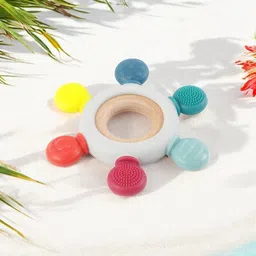 LITTLE GINNIE Kids Wooden Silicone Teether-image-2