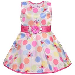 Wish Karo Polka Dot Print Satin A-Line Dress-picture-43