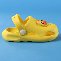 Babyoye Clogs with Backstrap Closure & Duck Applique - Yellow image 4